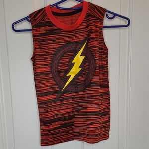 The FLASH Kids Lightning Bolt Tank Top - Red and Yellow